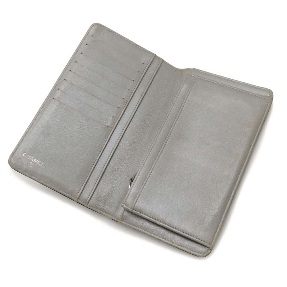 CHANEL Authentic Black Leather Logo Wallet - Picture 5 of 10